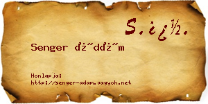 Senger Ádám névjegykártya